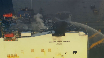 Two firefighters killed battling cargo ship fire at New Jersey port