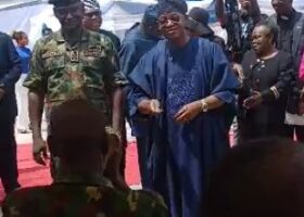 VIDEO: Minister Oyetola turns Army band leader