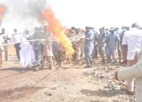 Shisha, ginger tea, maggi burnt by Customs in Sokoto