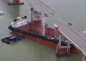 One month after Baltimore, another ship runs into bridge in China