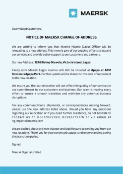 Maersk Change of Address advert