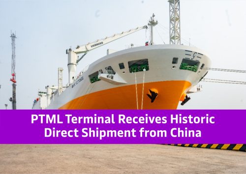 PTML Terminal Receives Historic Direct Shipment from China