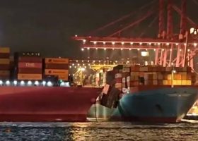 ONE Container Ship Collides with Maersk Vessel at Hong Kong Port