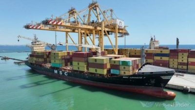 Russian Missile Strike Damages MSC Boxship in Odesa  