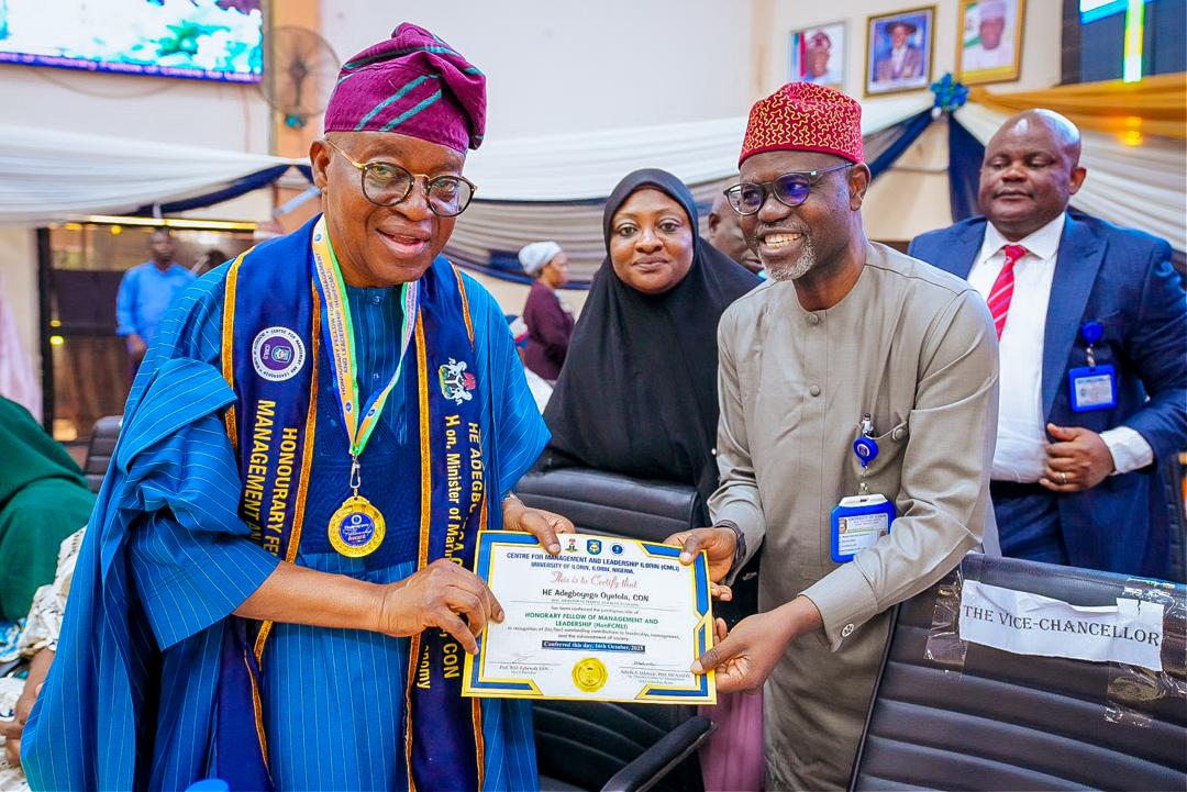 Oyetola Unveils UNILORIN Centre for Blue Economy, Receives Fellowship Award