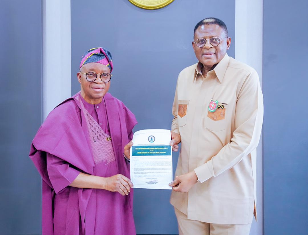 Oyetola Presents Bakassi Deep Seaport Certificate of Compliance