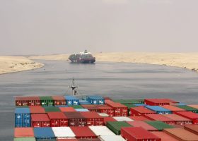 Containerships Edge Back Through Suez