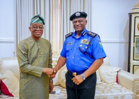 Oyetola Receives New IGP Tunji Disu in Abuja
