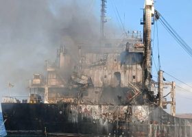Russian Missile Strike on Grain Ship